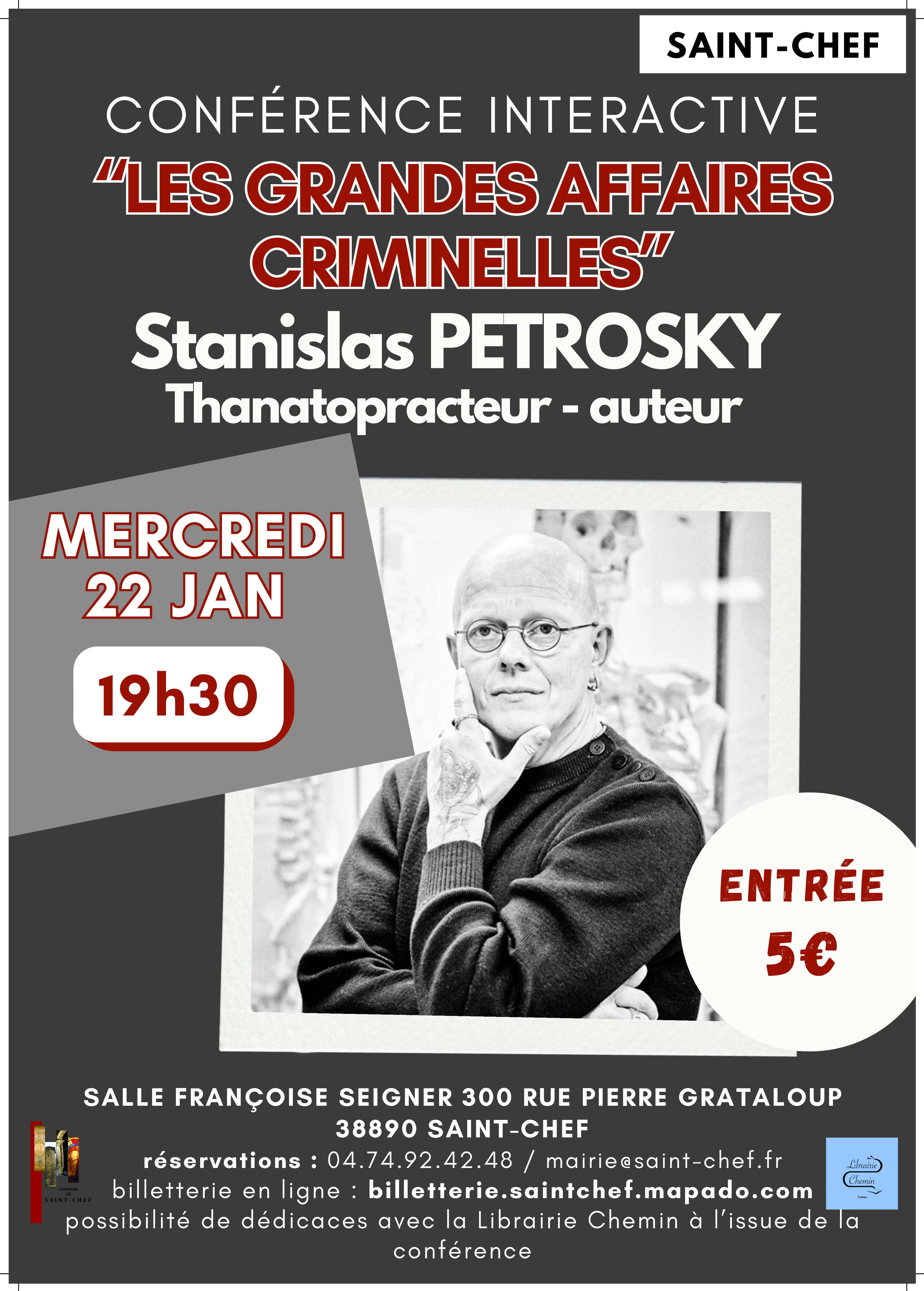 Conférence de Stanislas Petrosky à  Saint-Chef-Balcons du Dauphiné