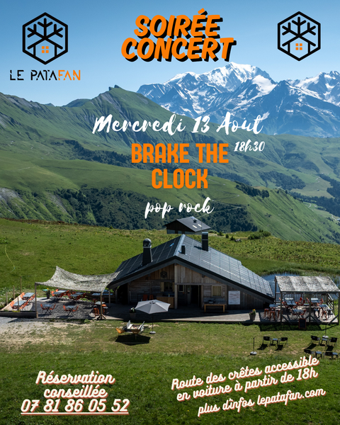 Concert au Patafan : Brake the clock pop rock_Les Saisies