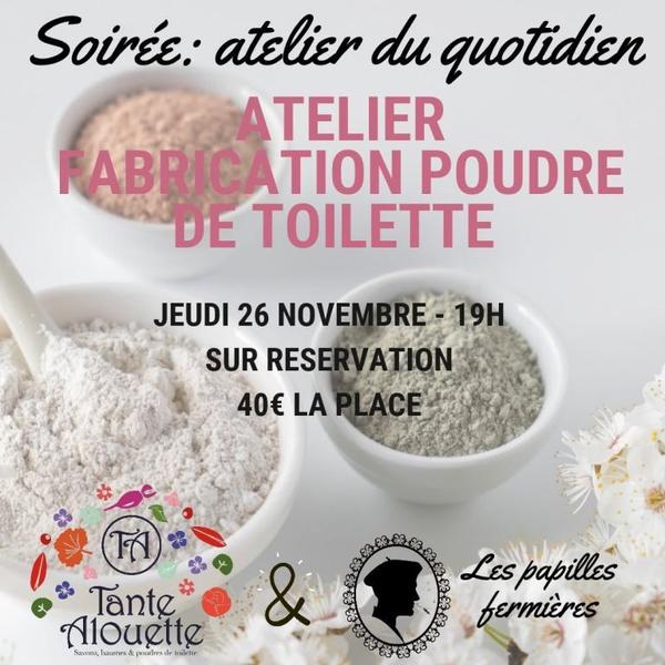 Atelier fabrication de poudre de toilette