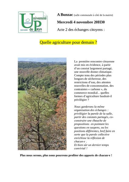 Échanges citoyens "Quelle agriculture pour demain ?"