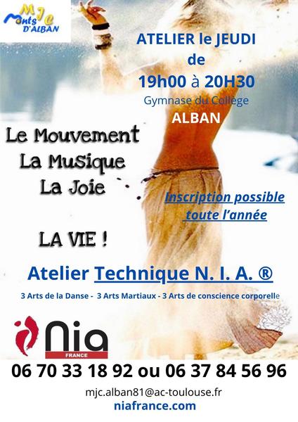 Atelier technique N.I.A : bouger pour se sentir mieux