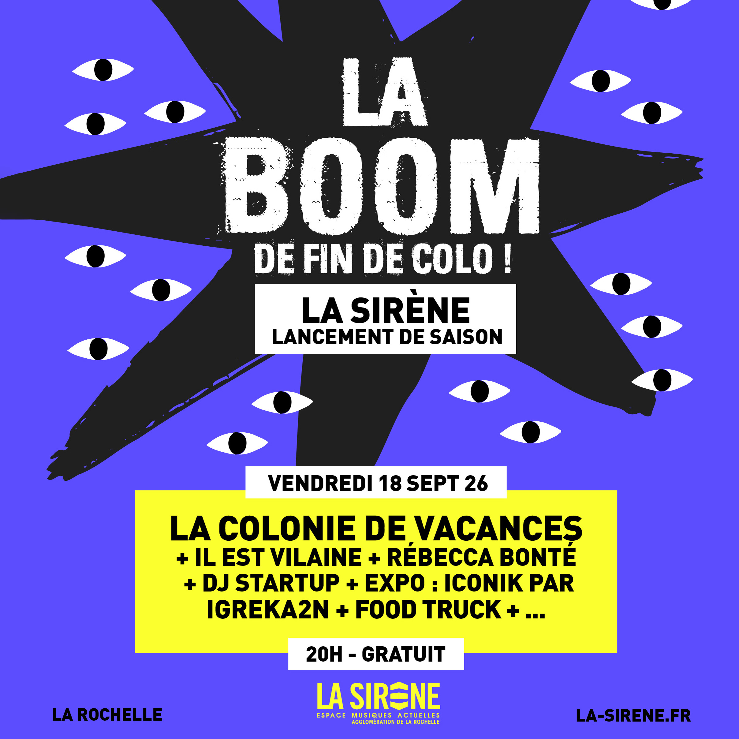 Concert - La boom de fin de colo : Lancement de saison de La Sirène
