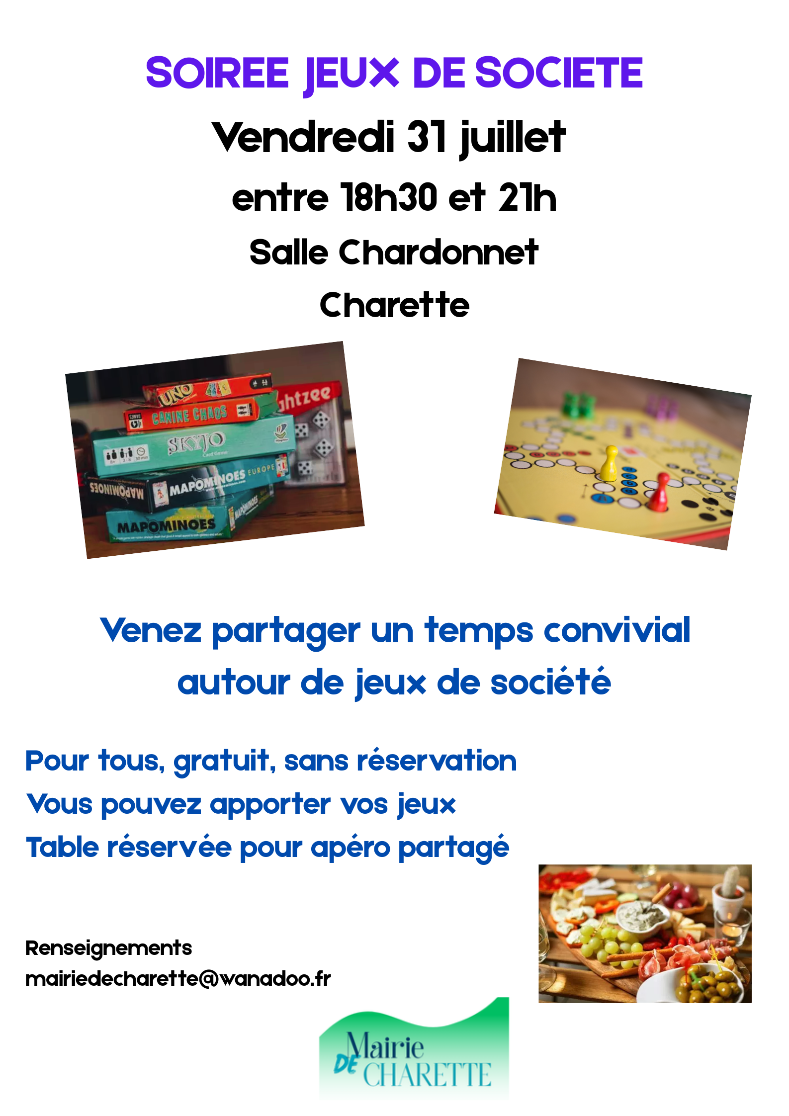 Soirée jeux de société à Charette