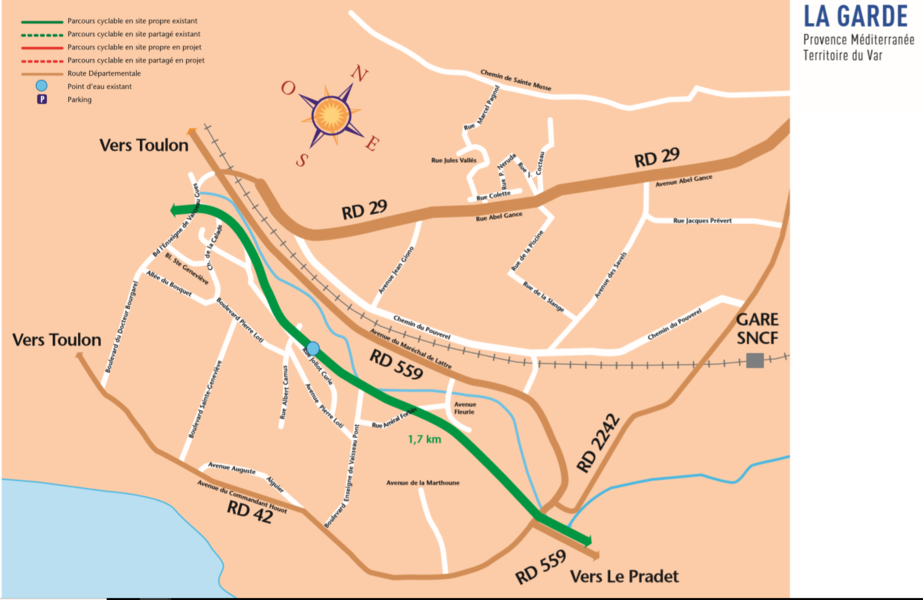 plan vélo La Garde