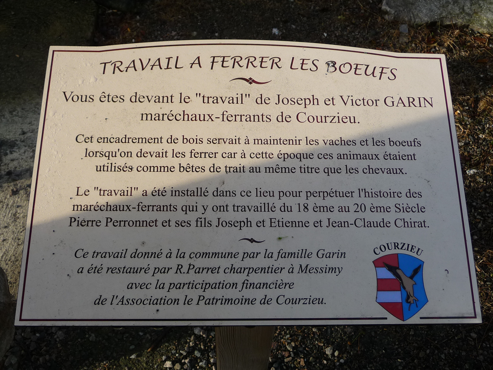 Panneau d'information du parcours