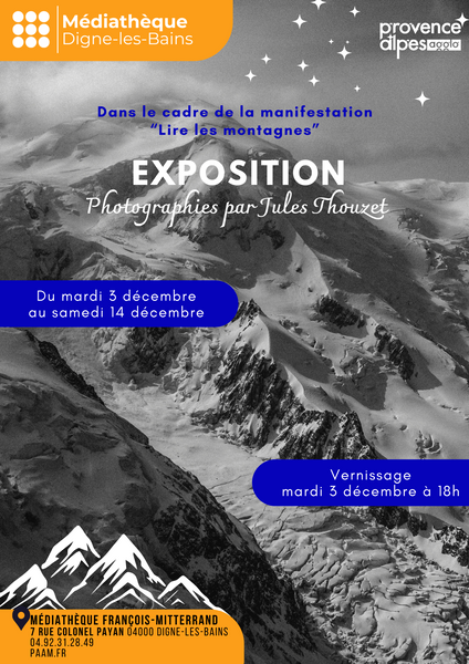 Lire les montagnes : Exposition photographies par Jules... Du 3 au 14 déc 2024