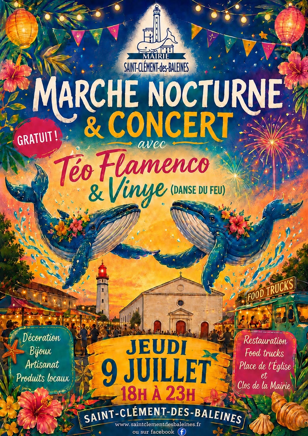 Marché nocturne - Concert de Téo Flamenco