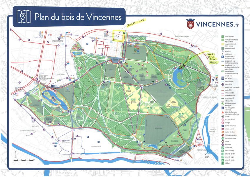 Plan du bois de Vincennes 