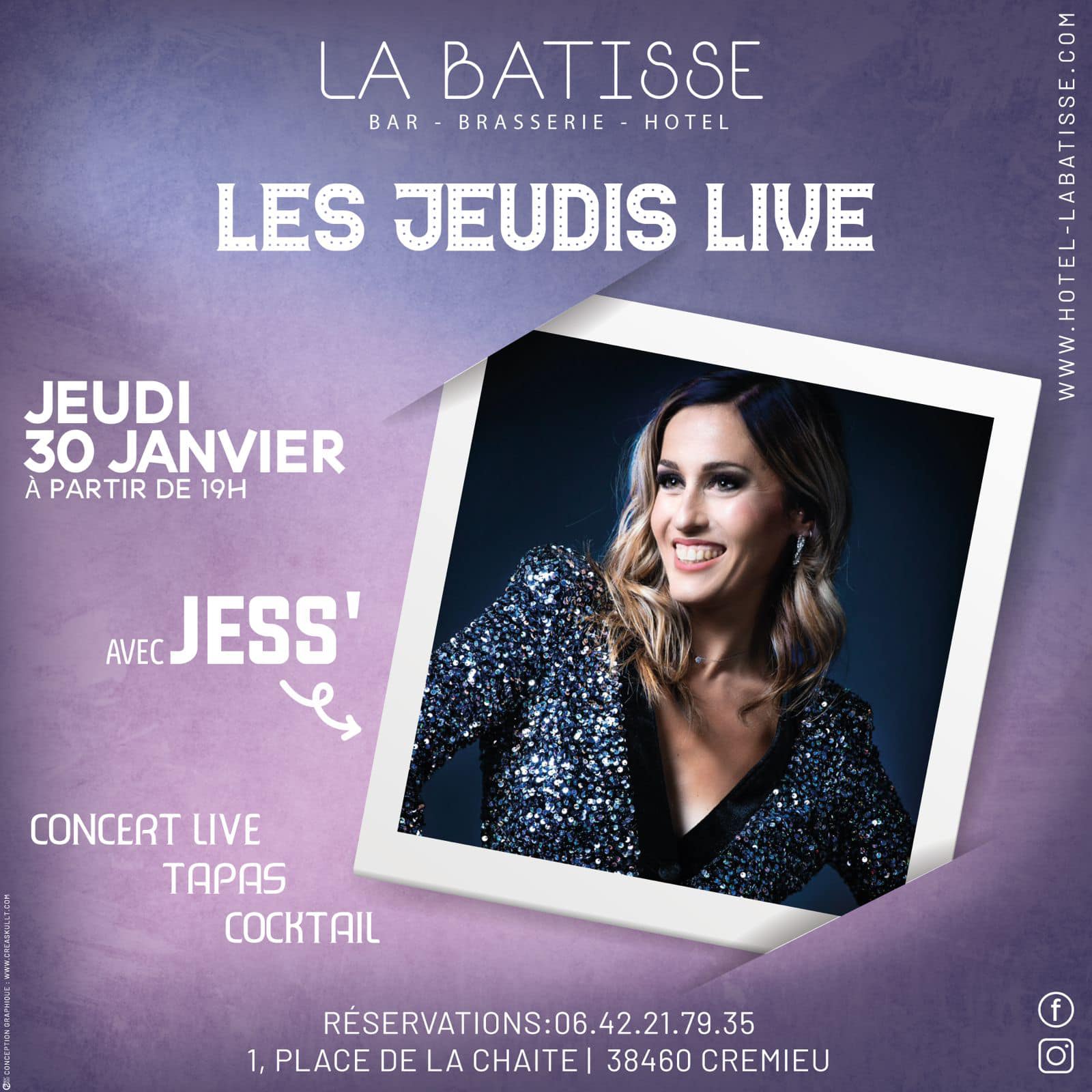 Les jeudis live de La Batisse : Jess'_Crémieu - Balcons du Dauphiné