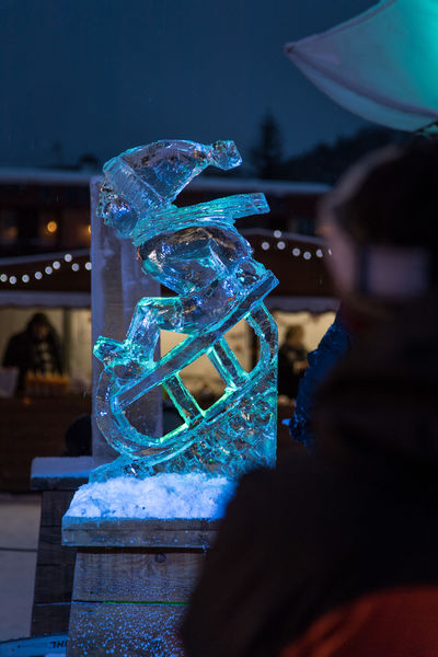 Démonstration de sculpture sur glace à Valloire