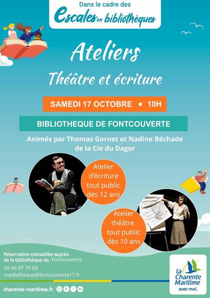 Ateliers d'écriture et de théâtre à Fontcouverte