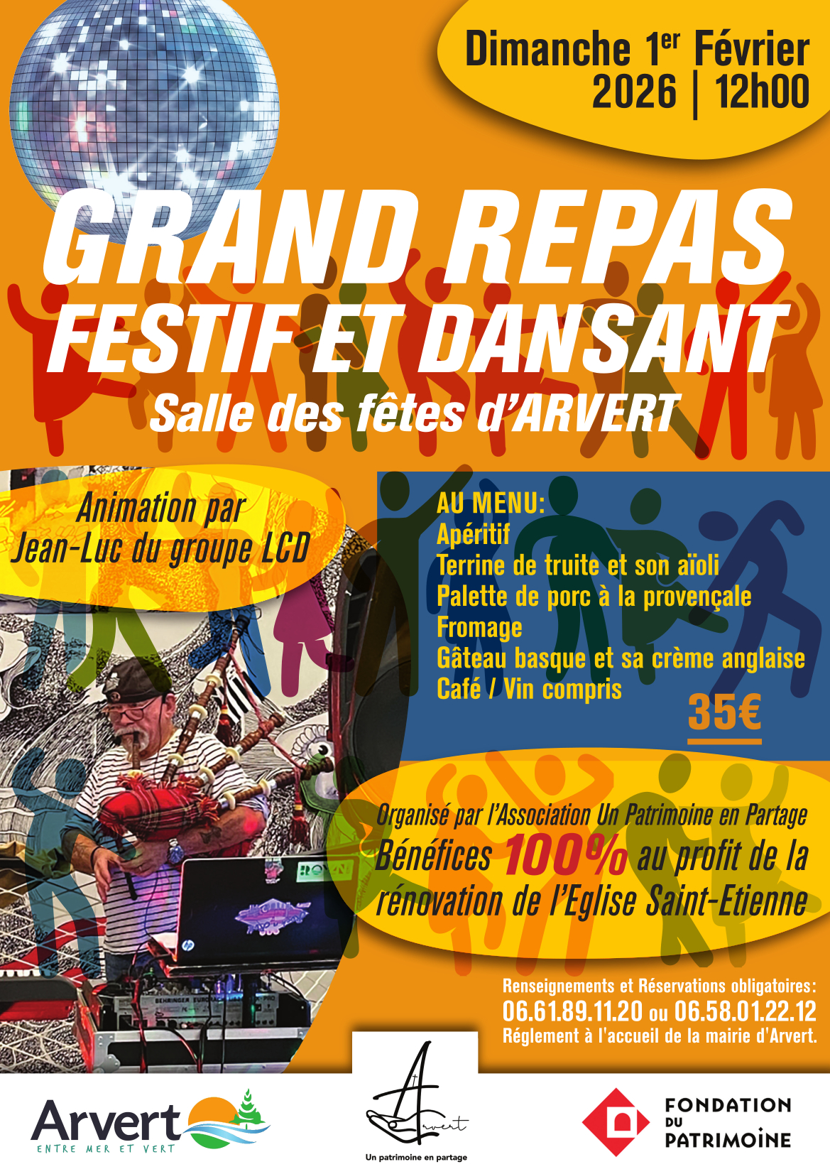 Repas festif & dansant au profit de la rénovation de l’Église Saint-Étienne