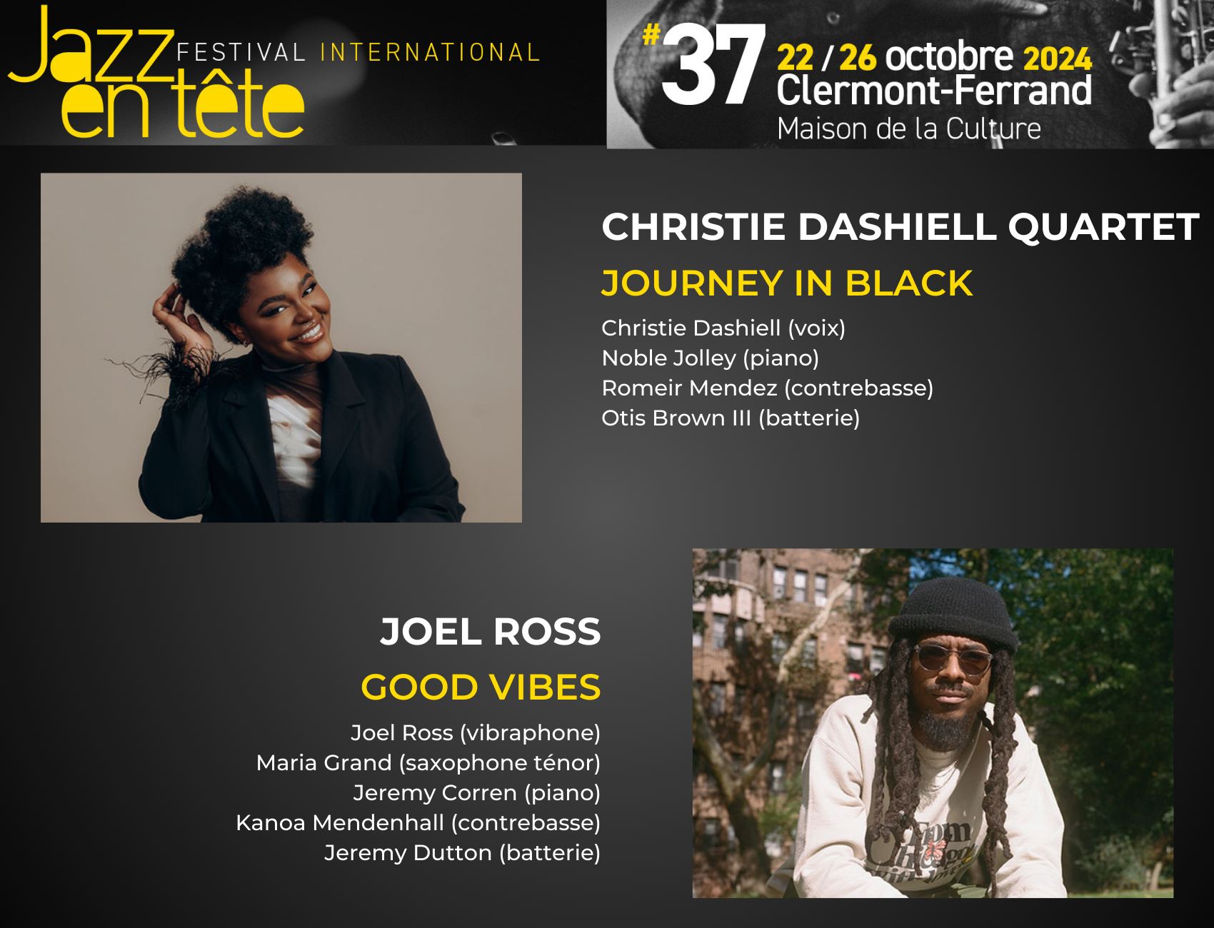 Christie Dashiell « Journey in Black » Quartet + Joel Ross « Good Vibes » | Jazz en Tête