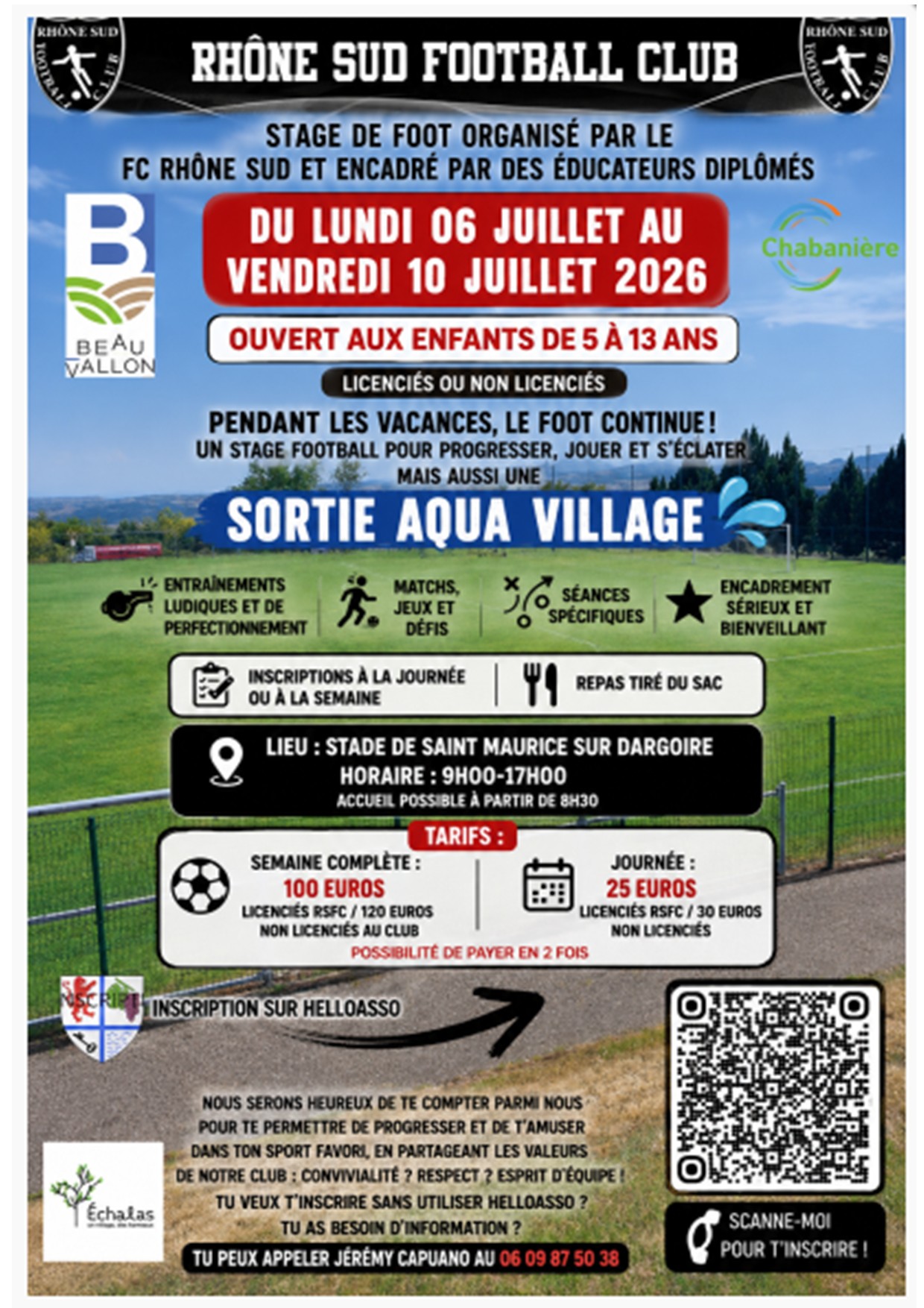 Stage d'été foot_RhôneSudFC_Chabanière Saint Maurice sur Dargoire