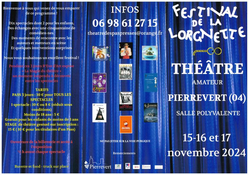 Festival de la Lorgnette - Théâtre amateur Du 15 au 17 nov 2024