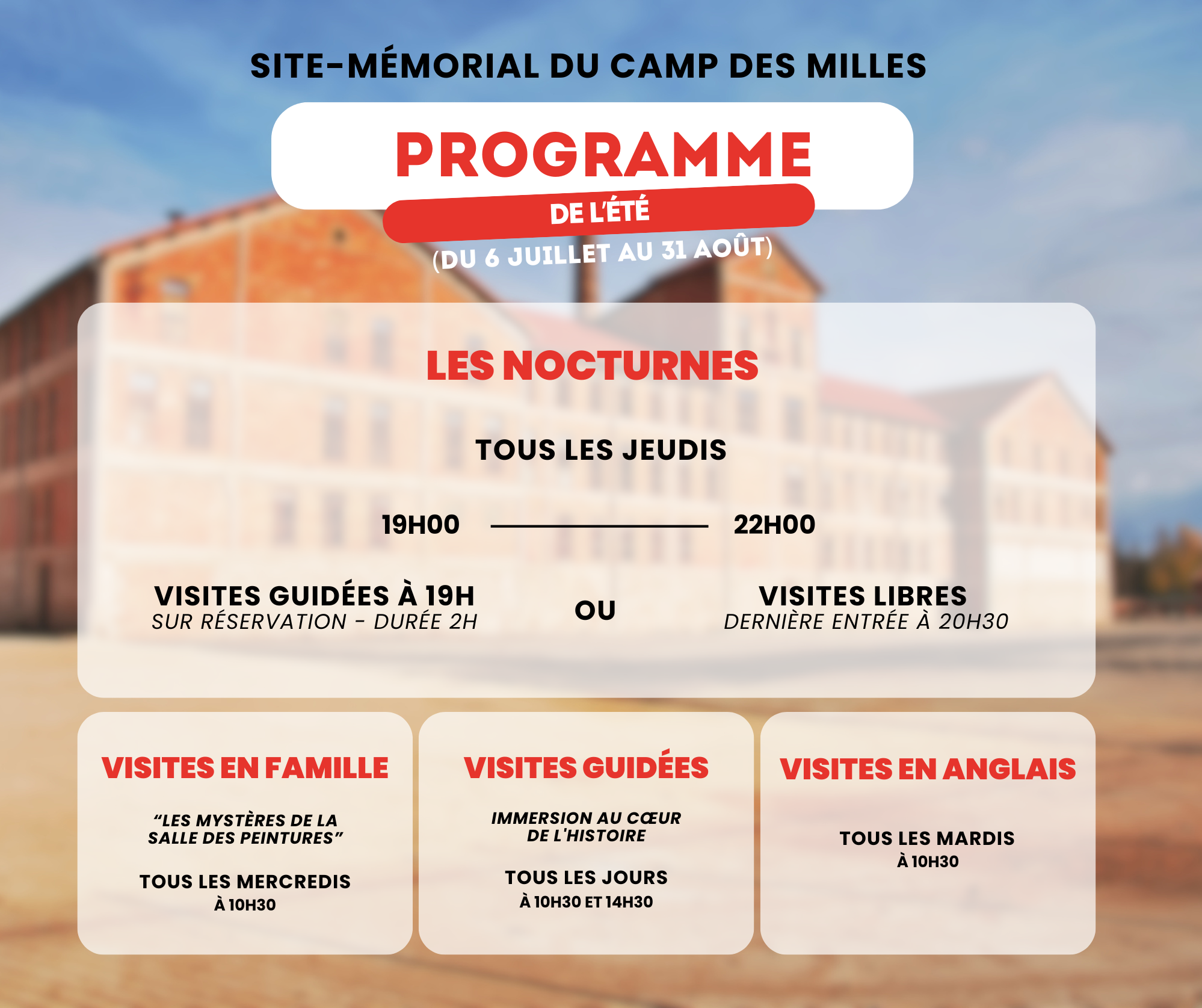 L'été au Site-mémorial du Camp des Milles