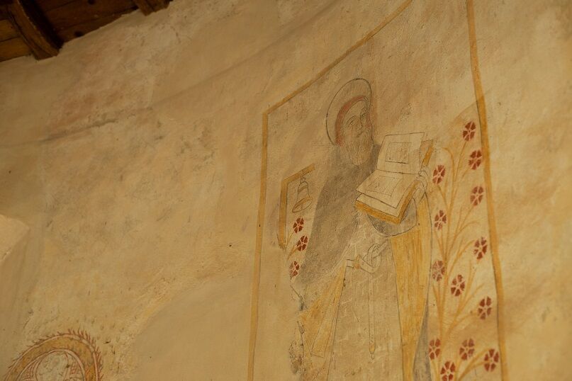 Détail de fresque : Saint-Antoine l'Ermite