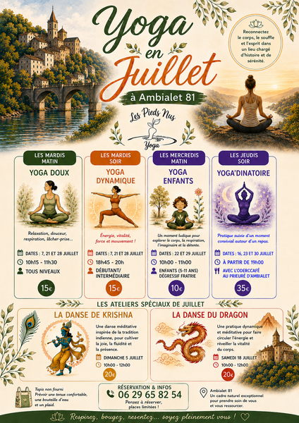 Yoga en juillet à Ambialet