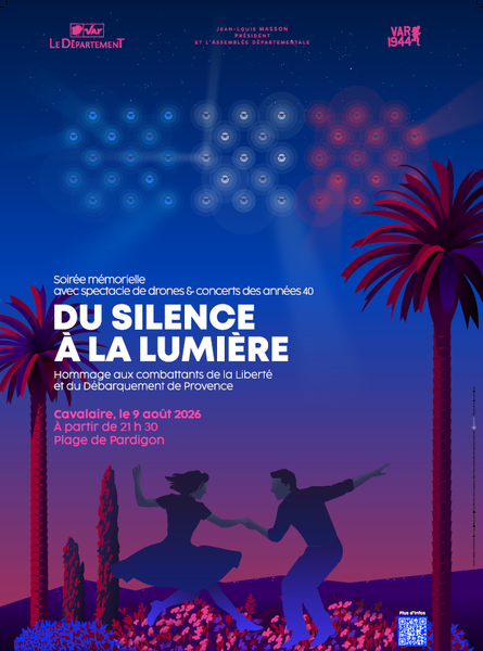 Spectacle "Du silence à la lumière" porté par le Conseil Départemental du Var. Concert jazz et spectacle de drones_Cavalaire-sur-Mer