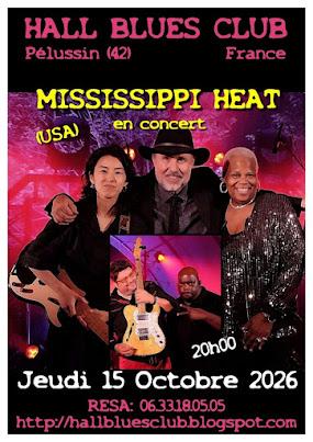 Concert "Mississippi Heat (USA)" - Hall Blues Club_Pélussin