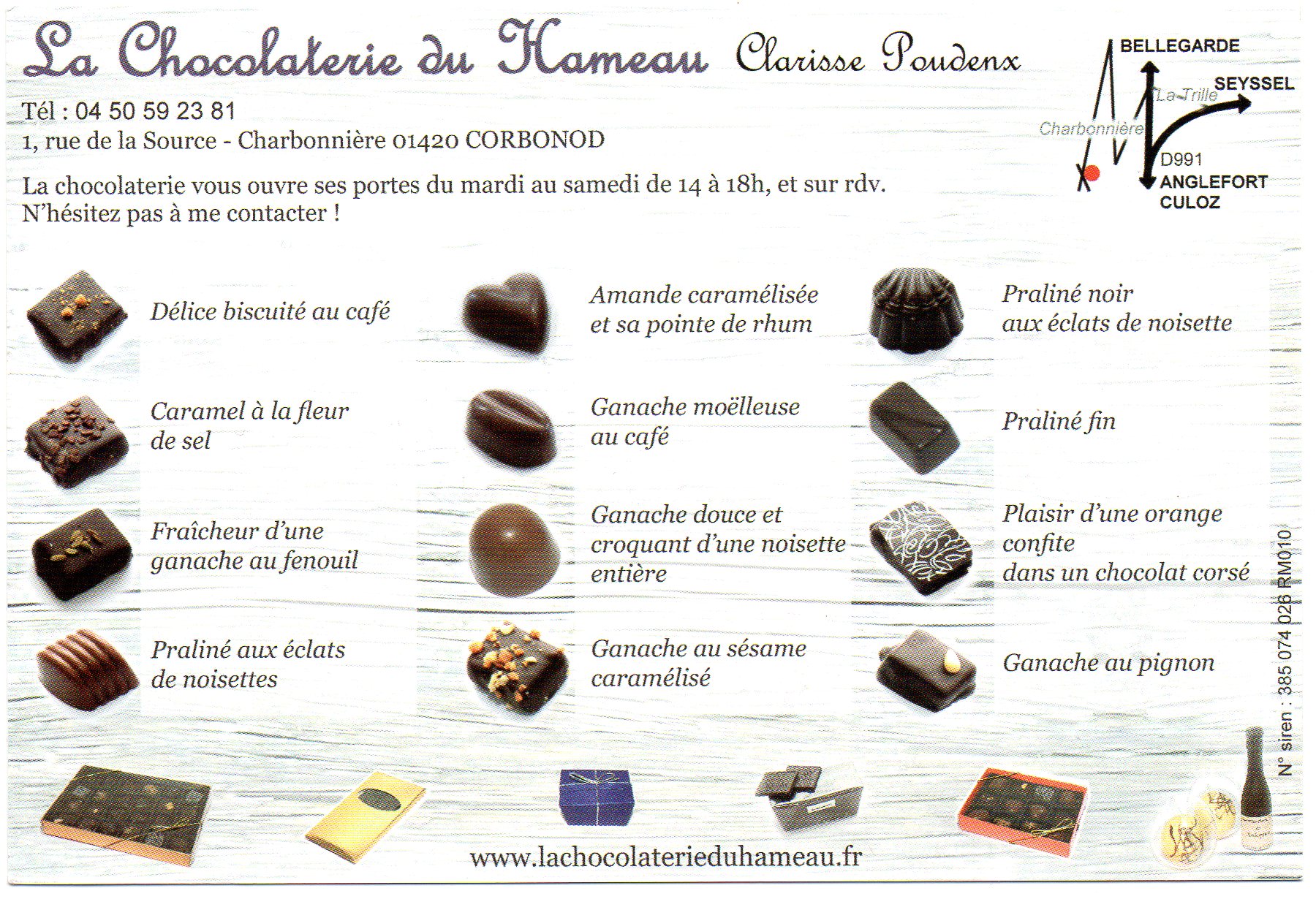 chocolats clarrise poudenx