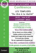 Affiche de la conférence : Les Templiers, du rêve à la réalité, animée par le G…