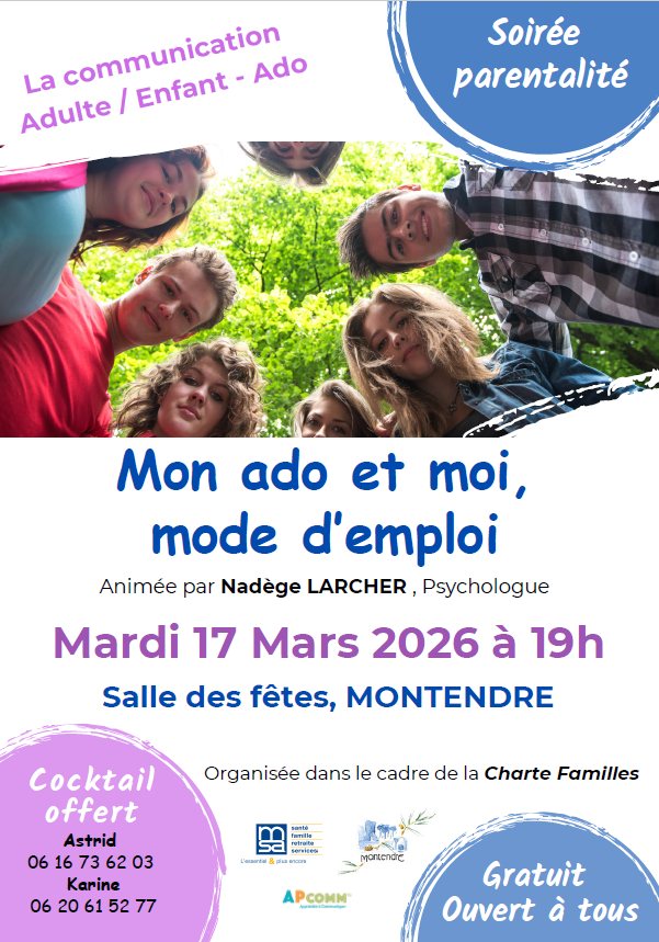 Soirée parentalité : Mon ado et moi, mode d'emploi