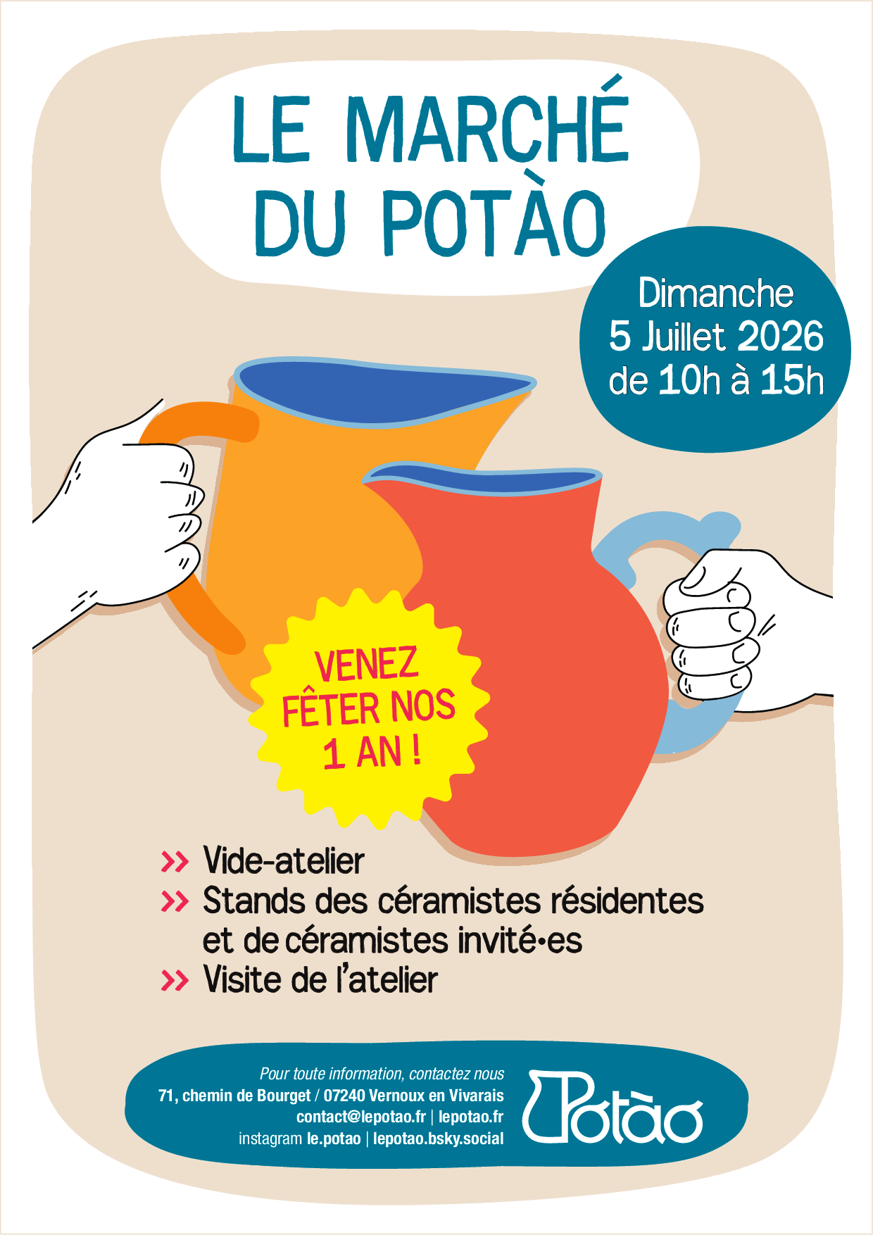 Petit marché du Potào (vente de poteries et visite de l'atelier)
