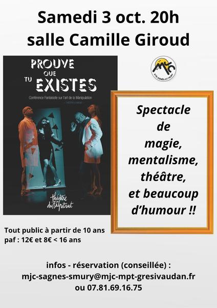 spectacle "Prouve que tu existes"