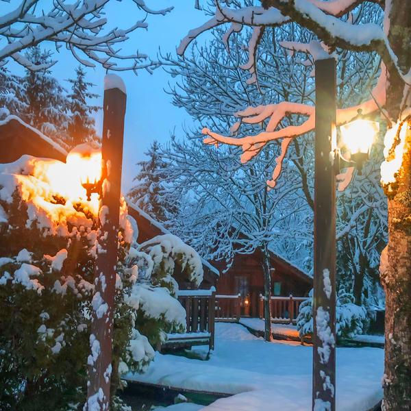 Chalet enneigé - Camping l'Imprévu