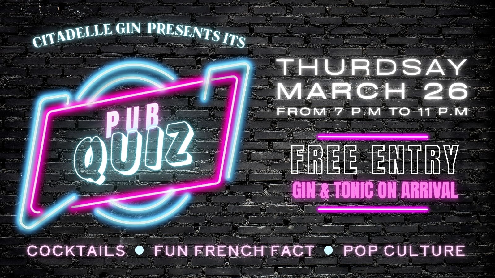 PUB QUIZ - English edition - Château de Bonbonnet