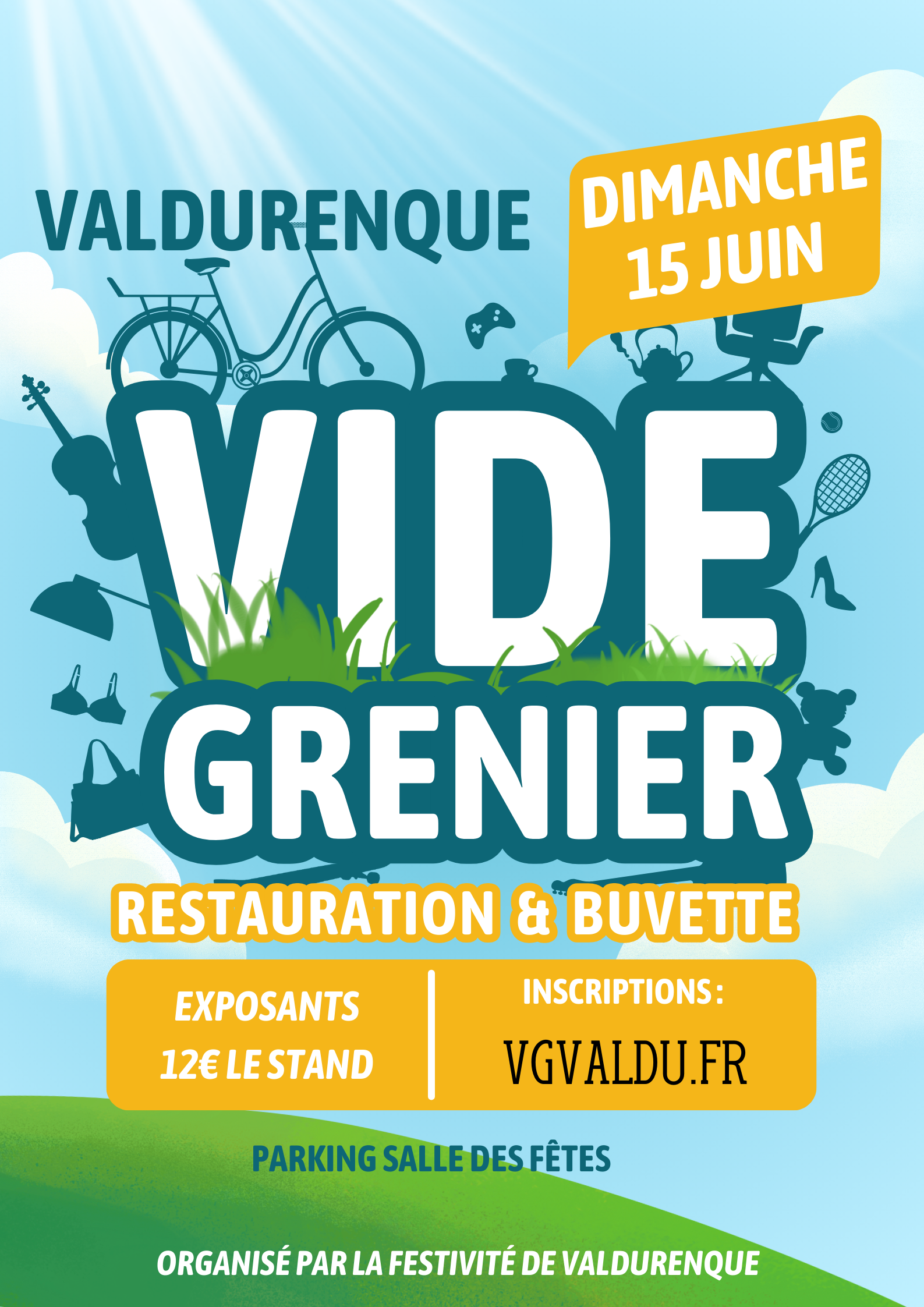 Affiche Ã©vÃ©nement vide grenier illustratif colorÃ© (2)