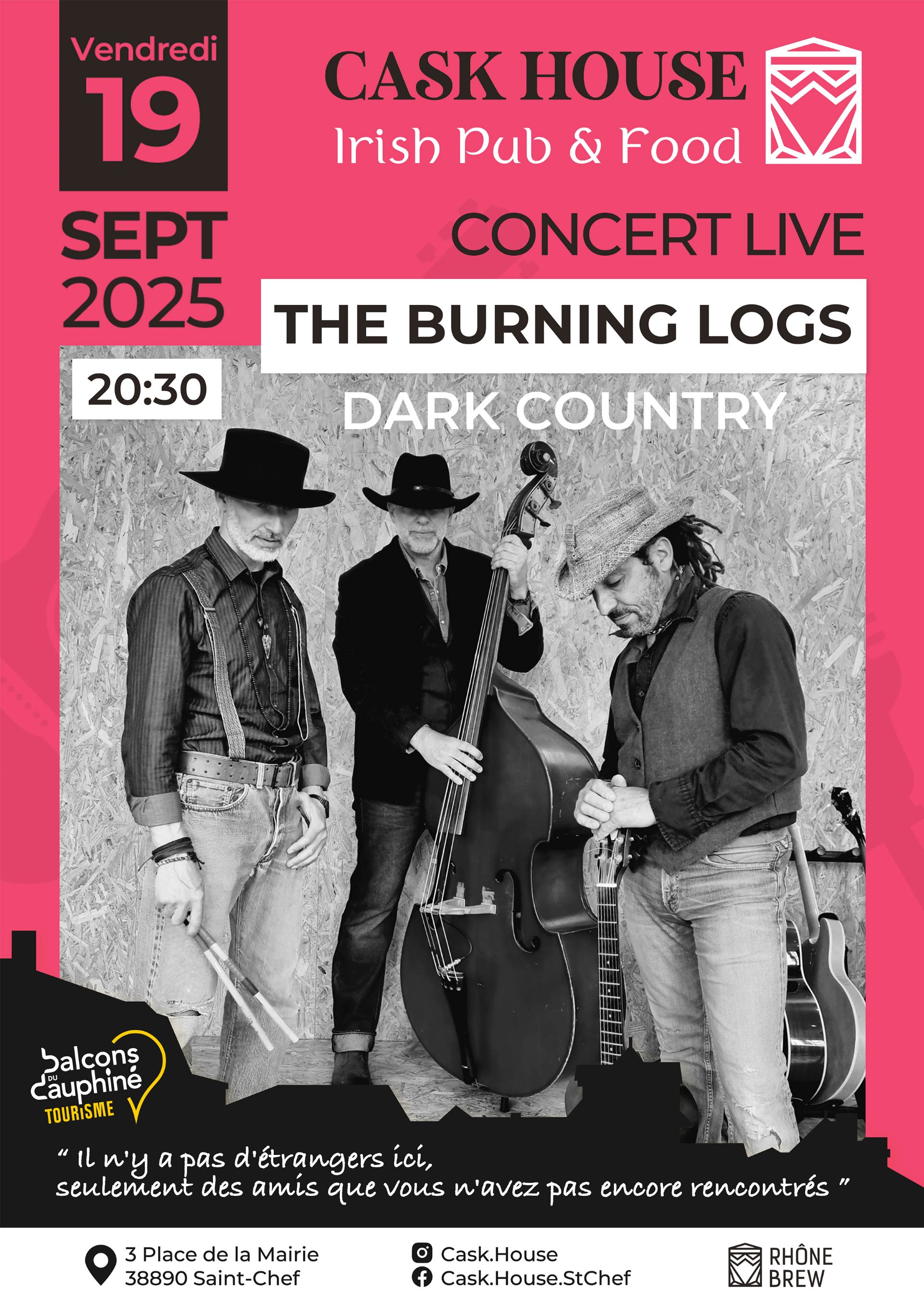 Concert live au Cask House : The Burning Logs_Saint-Chef-Office de Tourisme des…