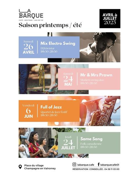 http://Animation%20musicale%20Full%20of%20Jazz%20avec%20le%20Quartet%20de%20Jazz%20Festif%20à%20la%20Barque