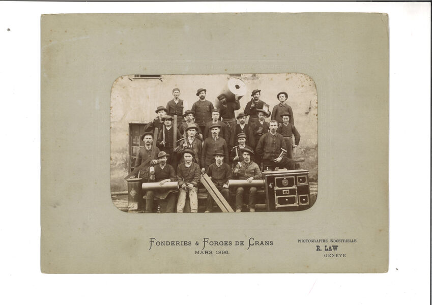 Ouvriers des Fonderies et Forges de Crans, mars 1896