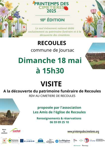 Printemps des Cimetières - A la découverte du patrimoine funéraire de Recoules