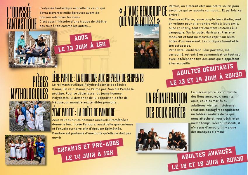 Festival de théâtre - Spectacles de fin d'année