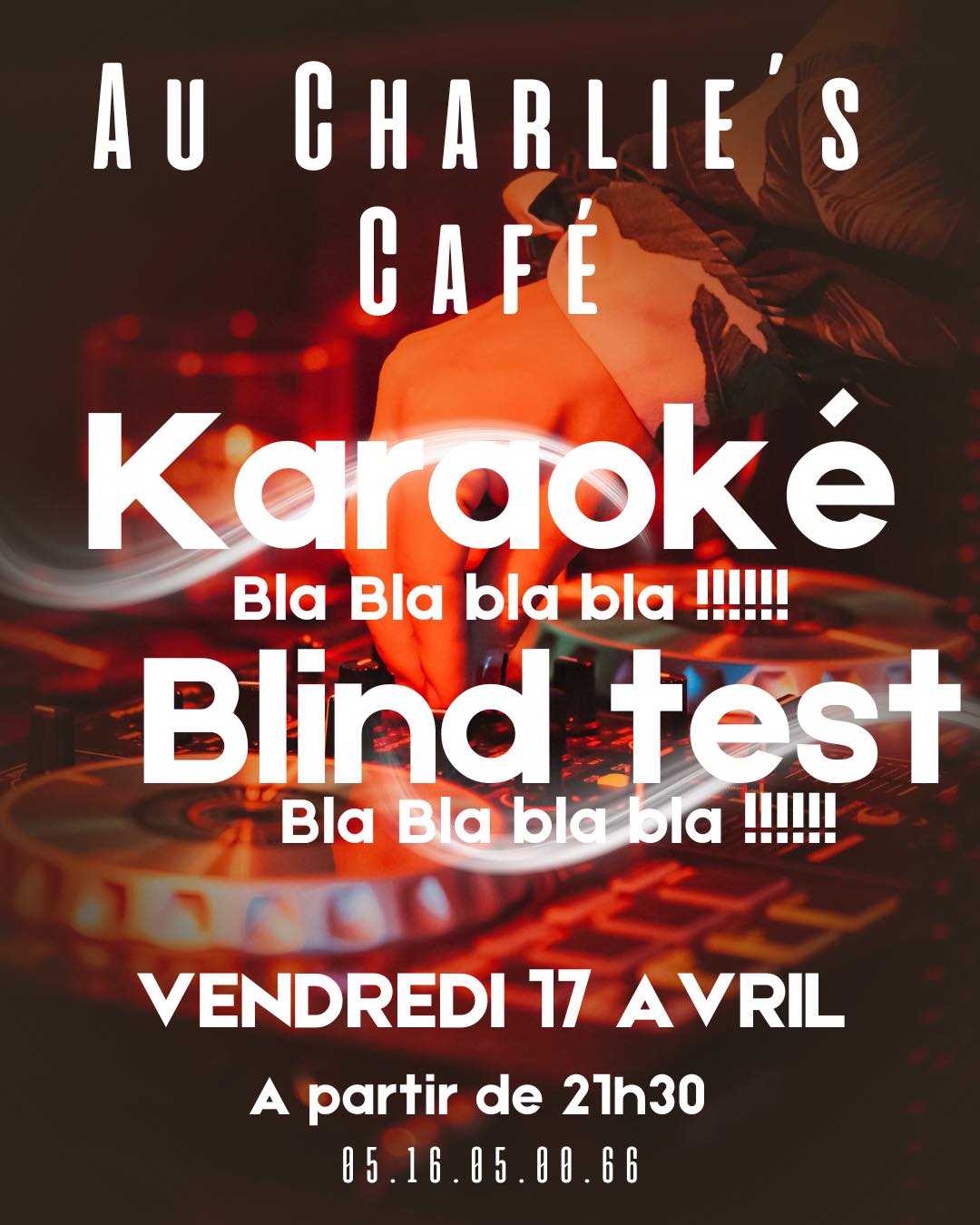 Karaoké et blind test au Charlie's café