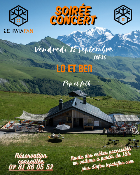 Concert au Patafan : Lo and Ben - pop acoustique_Les Saisies