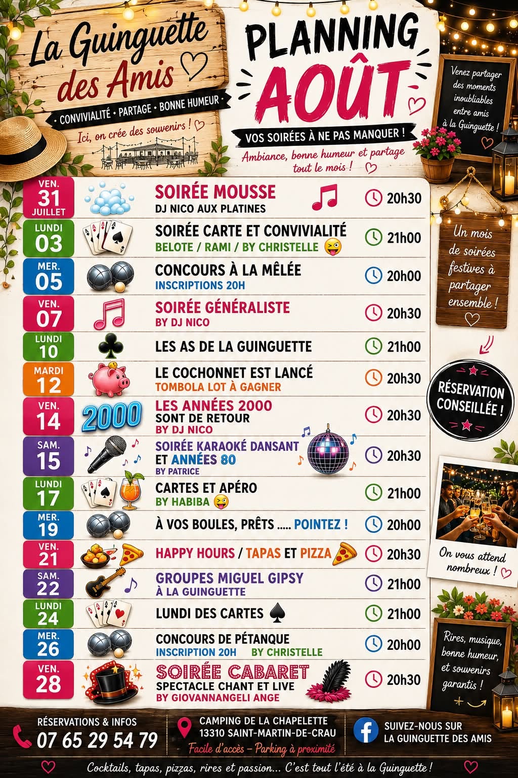 Soirées à la guinguette des amis