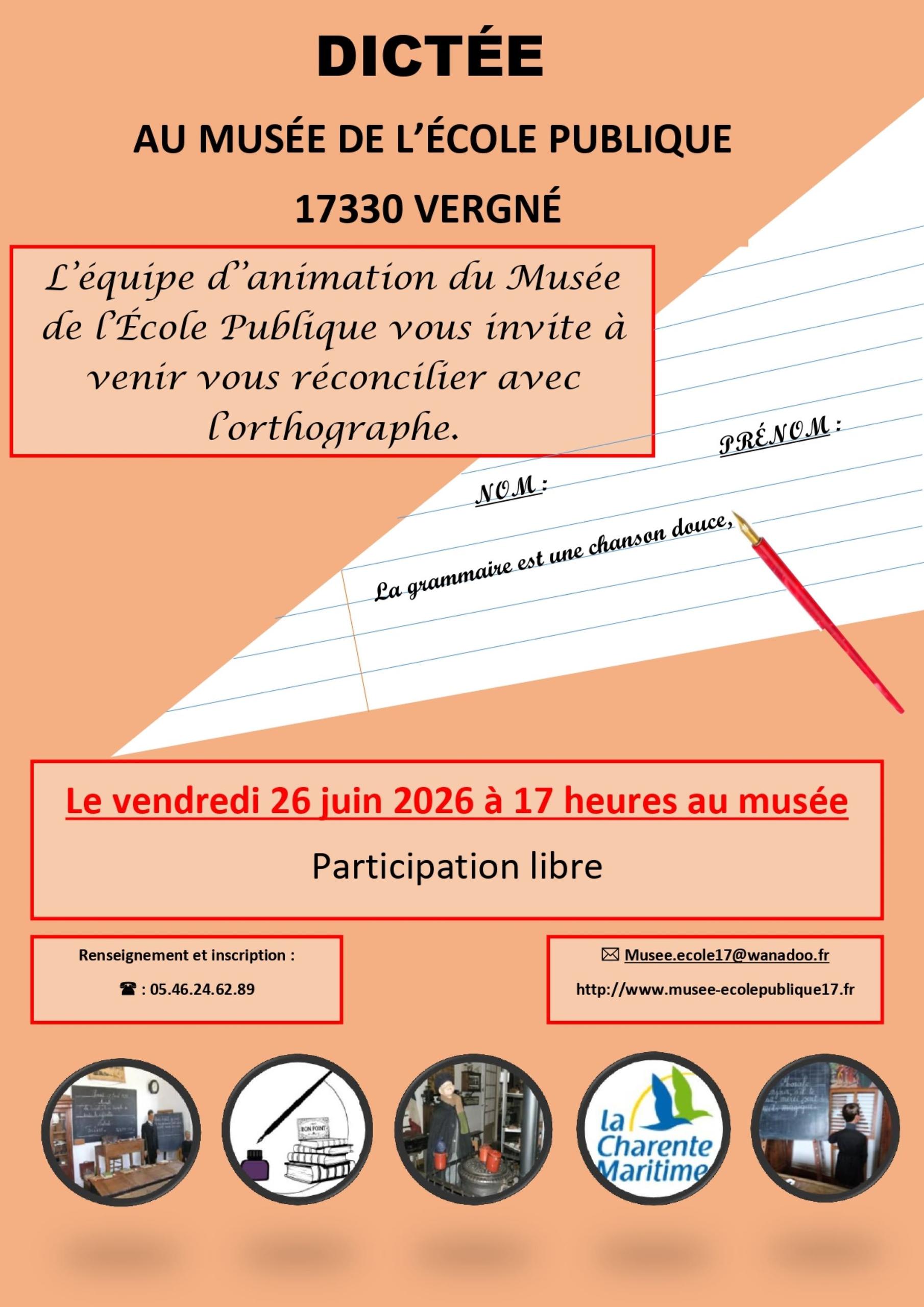 Dictée - Musée départemental de l'école publique