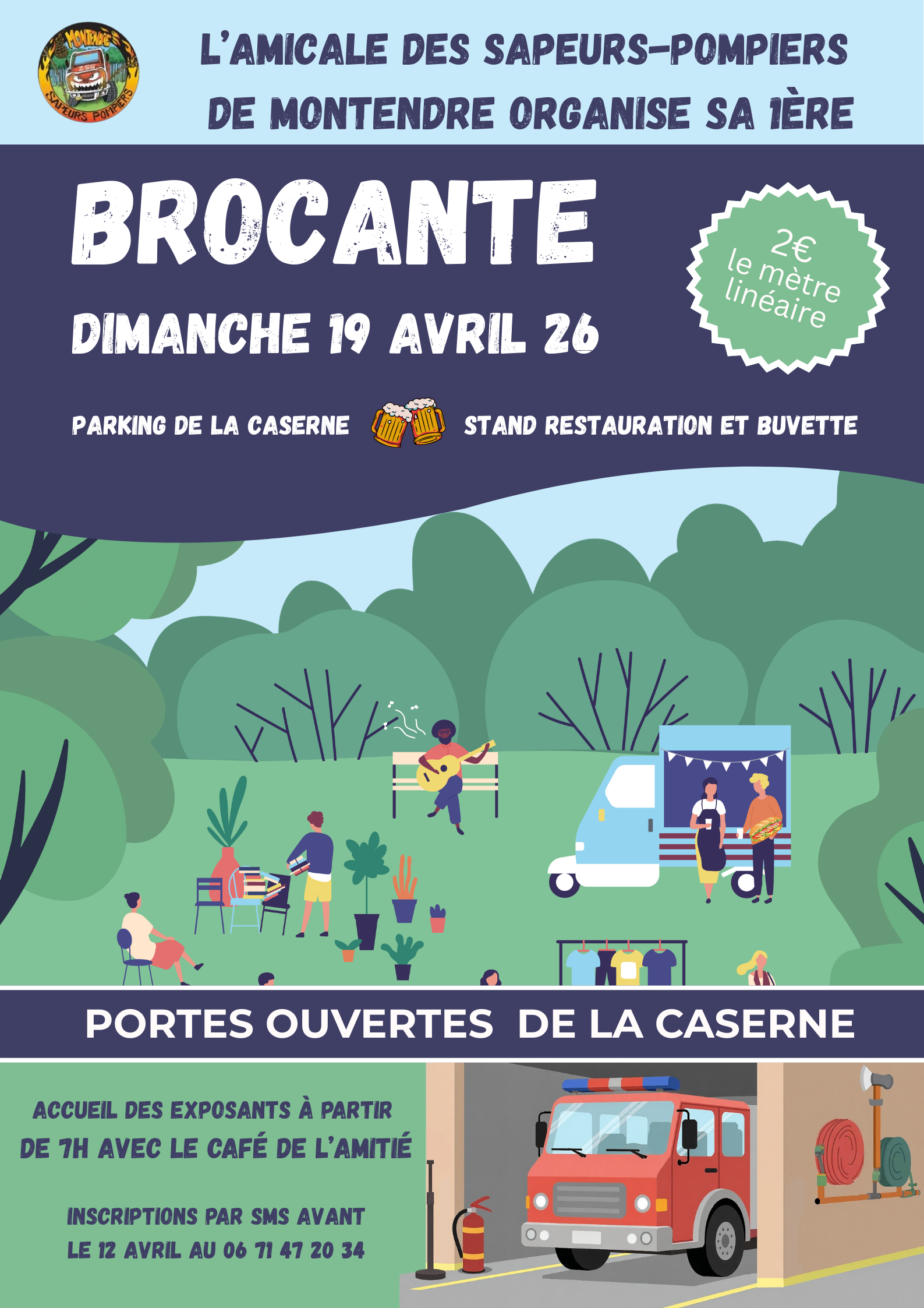 1ère brocante des Sapeurs-Pompiers de Montendre