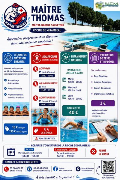 Cours de natation et Aquaforme
