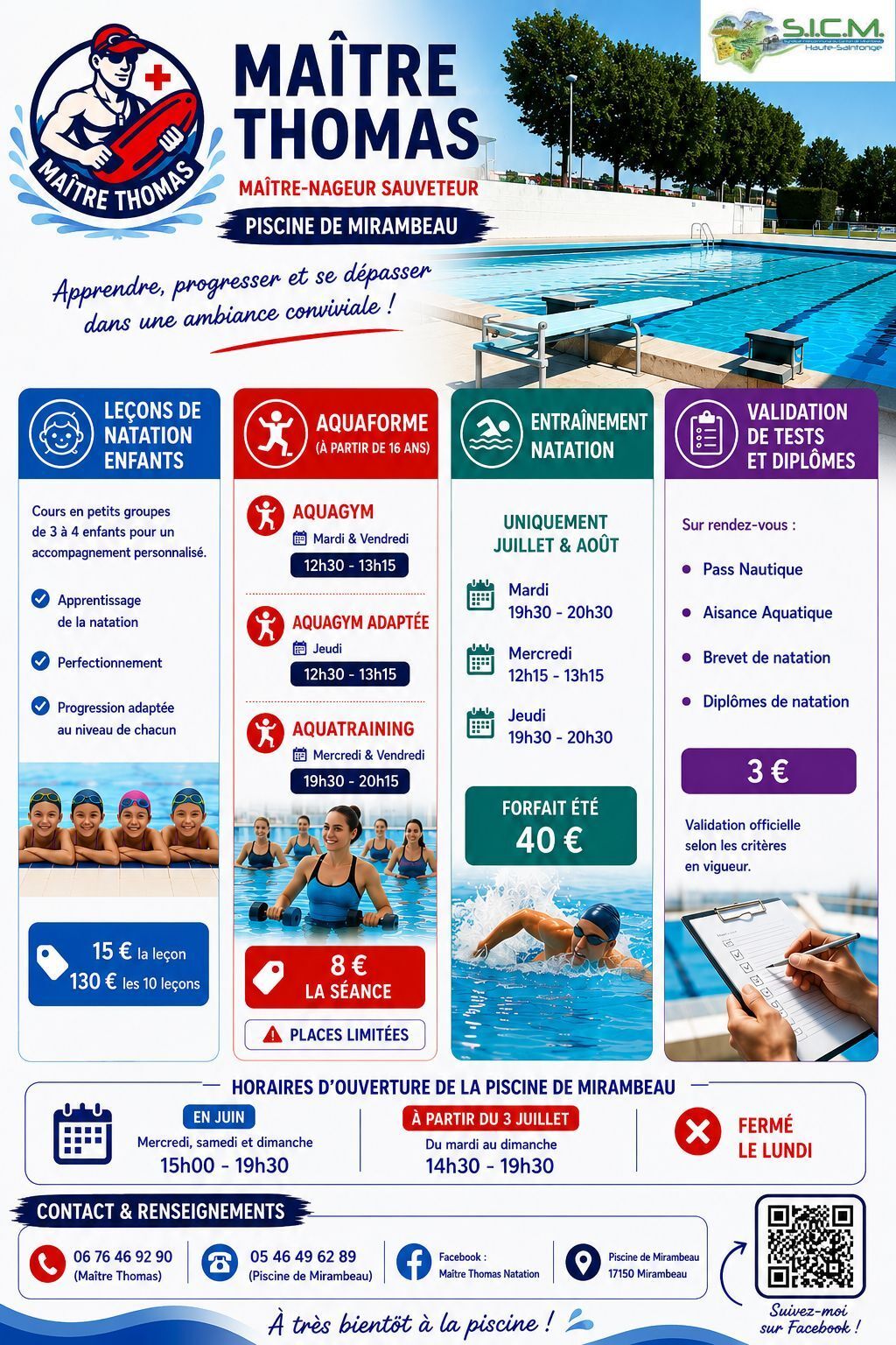 Cours de natation et Aquaforme