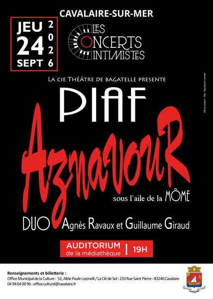 Concert intimiste : Piaf Aznavour sous l'aile de la Môme_Cavalaire-sur-Mer