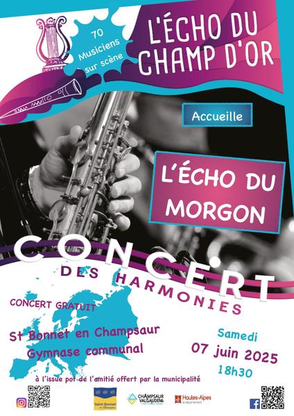 Concert de l'Echo du Champ d'Or et de l'Echo de la vallée du Morgon - © l'Echo du Champ d'Or et de l'Echo de la vallée du Morgon Concert de l'Echo du Champ d'Or et de l'Echo de la vallée du Morgon - © l'Echo du Champ d'Or et de l'Echo de la vallée du Morgon