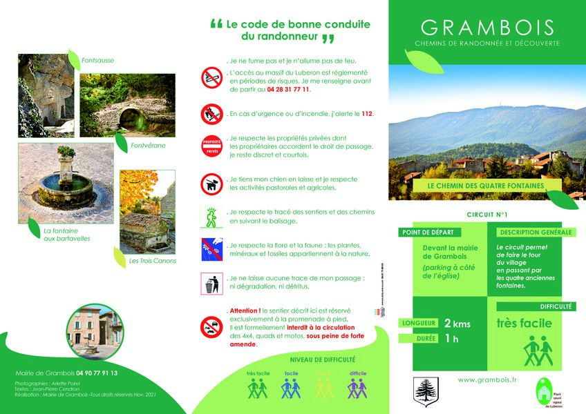 Dépliant chemin des quatre fontaine