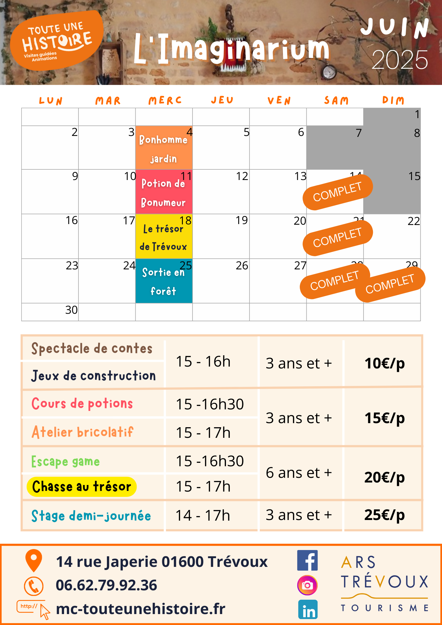 Animations l'Imaginarium en juin_Trévoux
