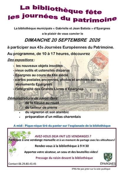 La bibliothèque fête les journées du Patrimoine