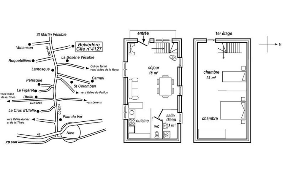 Gîte Le Belvédère-Le plan-Belvédère-Gîtes de France des Alpes-Maritimes